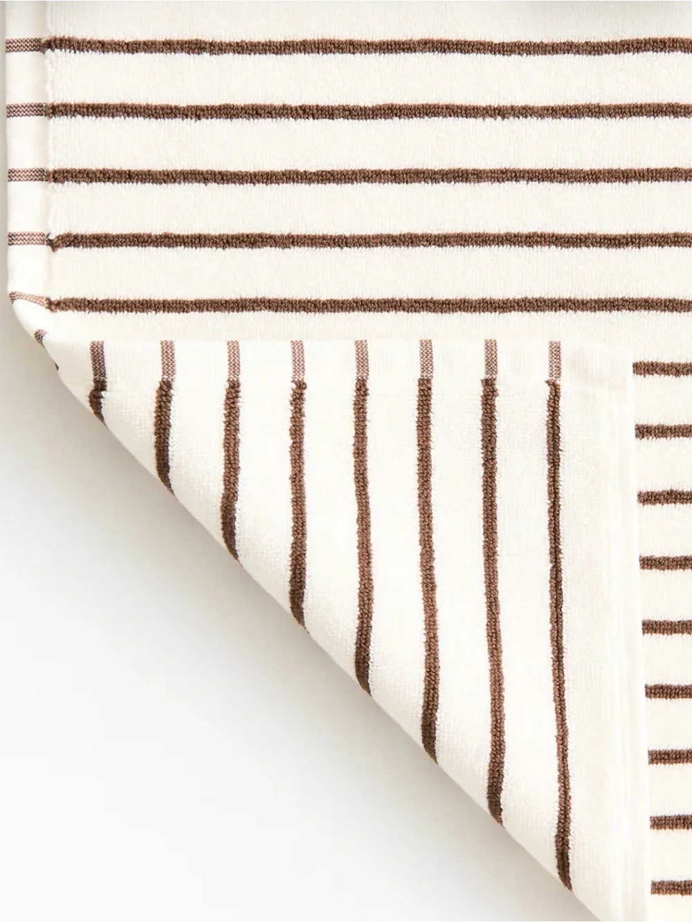 H&M Striped Cotton Bath Mat in Cream and Black